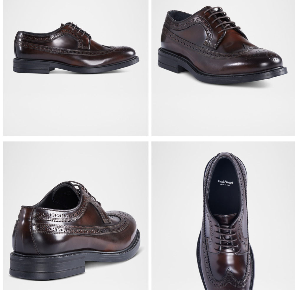 Paul Stuart Men's Maxwell Wingtip Brogue Leather Derby Shoes 8.5m(700THRIFTY
